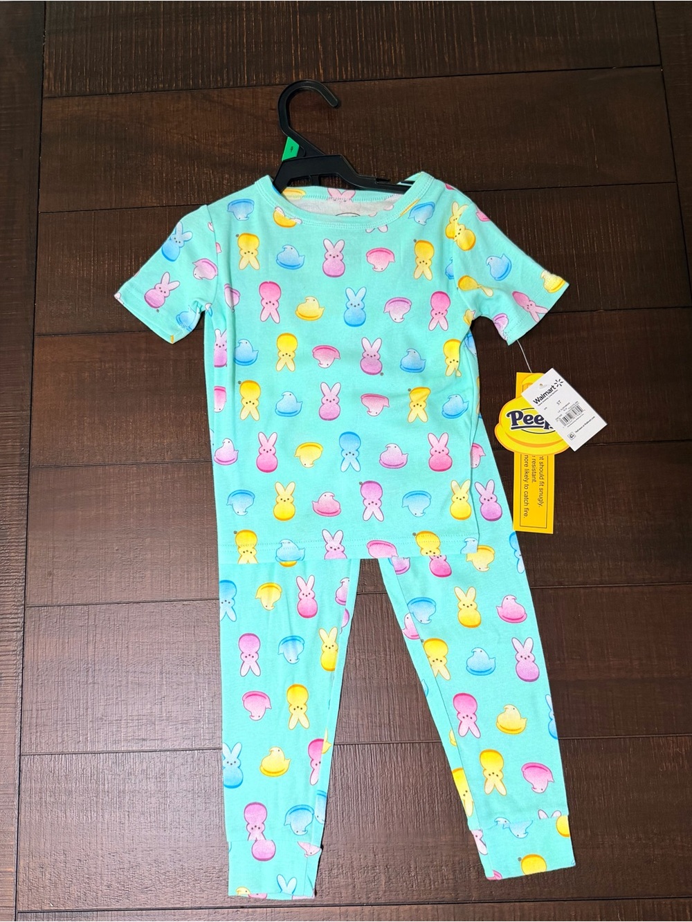 Peeps Kids' Aqua Bunny & Chick Pajama Set